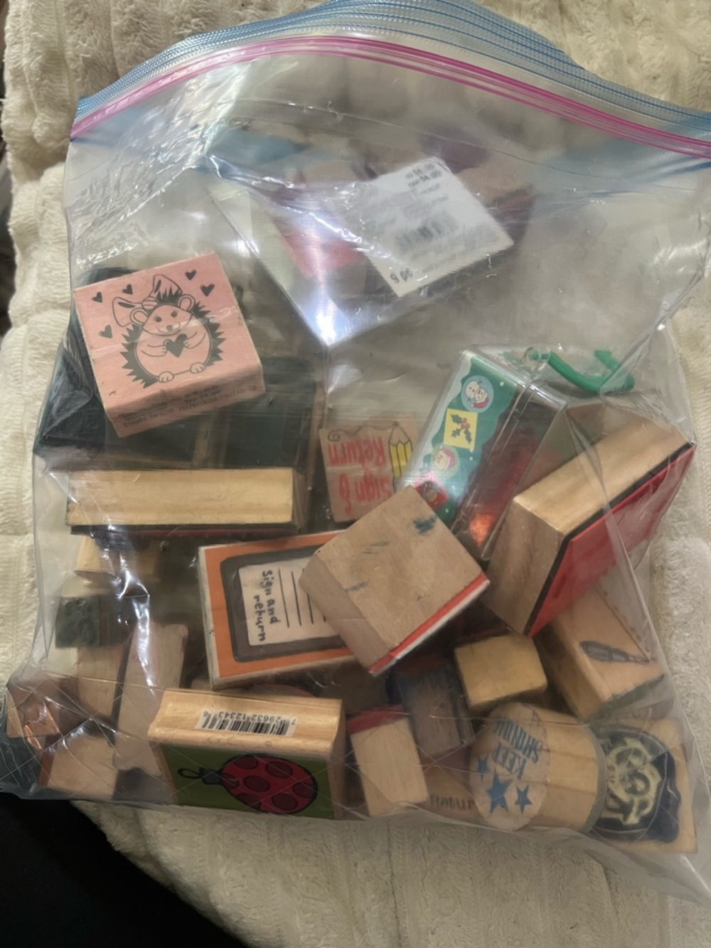 Large Bundle of Mixed Wooden Stamp Set for Teachers and Crafting
